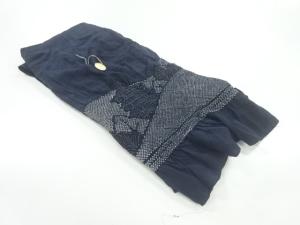 正絹　絞り寺院風景模様男物兵児帯